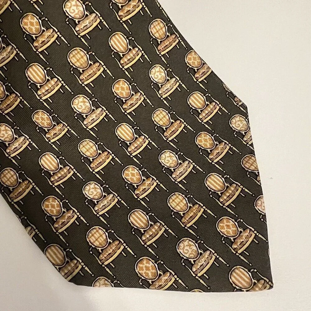 Banana Republic Silk Tie Necktie Made In Italy Antique Chairs Decor